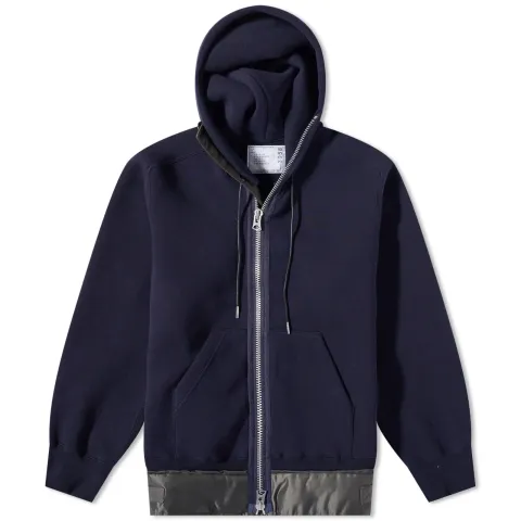 Nylon Twill & Sponge Sweat Hoody