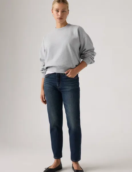 Levi's Levi's 501 Straight Leg Cropped Jeans Dark Blue