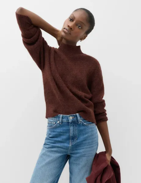 Marks & Spencer Crew Neck Drop Sleeve Relaxed Fit Jumper With Wool
