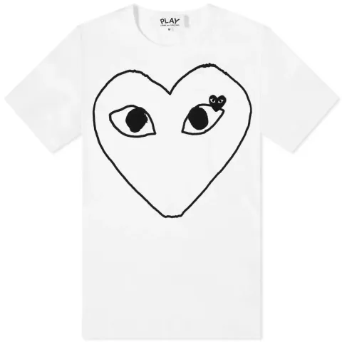 Comme des Garcons Play Outline Heart Logo T-Shirt