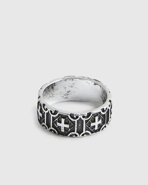 River Island Silver Cross Ring