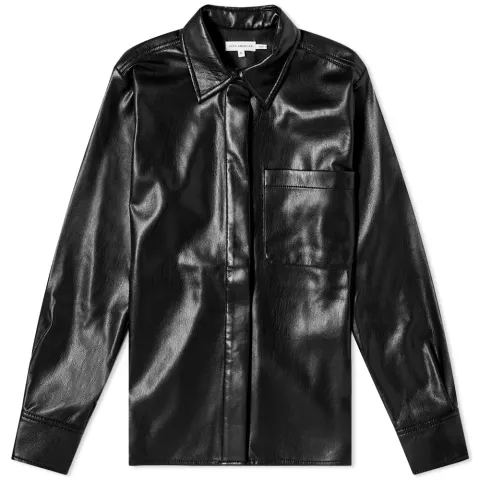 Unisex Faux Leather Oversized Shirt