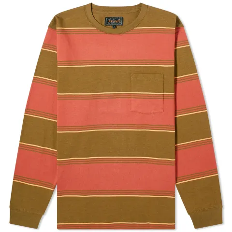 Long Sleeve Stripe Pocket T-Shirt
