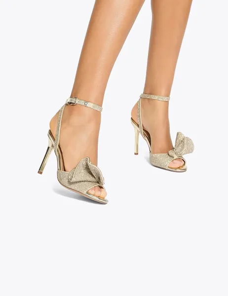 Kurt Geiger Embellished Stiletto Heel Sandals Gold