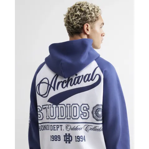 River Island Cotton Archival Embroidered Hoodie