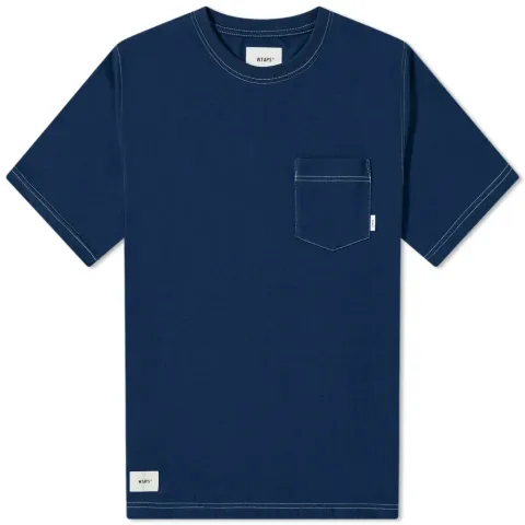 Blank Contrast Stitch Pocket T-Shirt