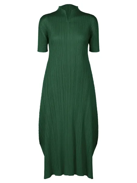 Pleats Please V Dress Dark Green
