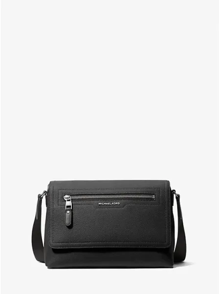 Hudson Small Pebbled Leather Messenger Bag