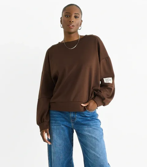 Women's Brown Lightweight Sweatshirt