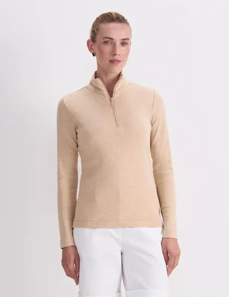 Sportscraft Pure Cotton Zip Funnel Neck Top