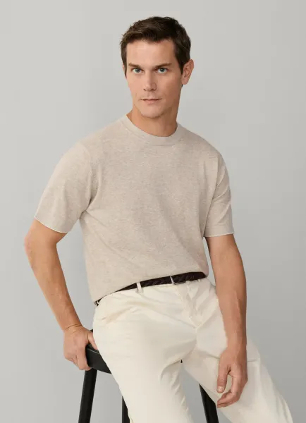 Cotton-Linen Knitted Short Sleeve T-Shirt