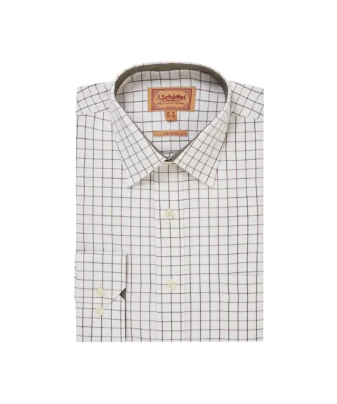 Schöffel Country Burnham Tattersall Classic Shirt - Dark Olive Tattersall