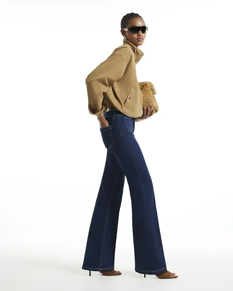 River Island High Waisted Relaxed Flare Jeans