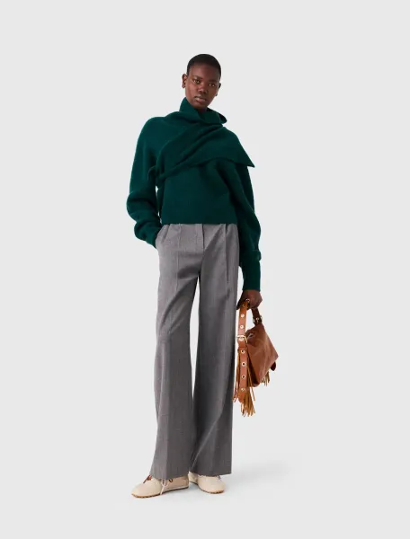 Wide-leg drawstring trousers