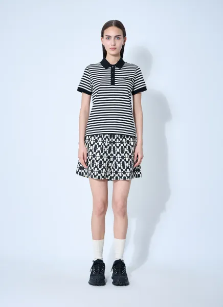 Striped Logo Motif Polo Shirt