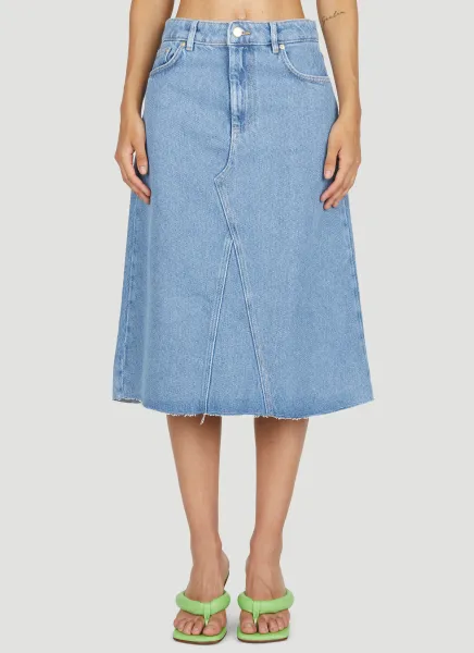 Heavy Denim Midi Skirt
