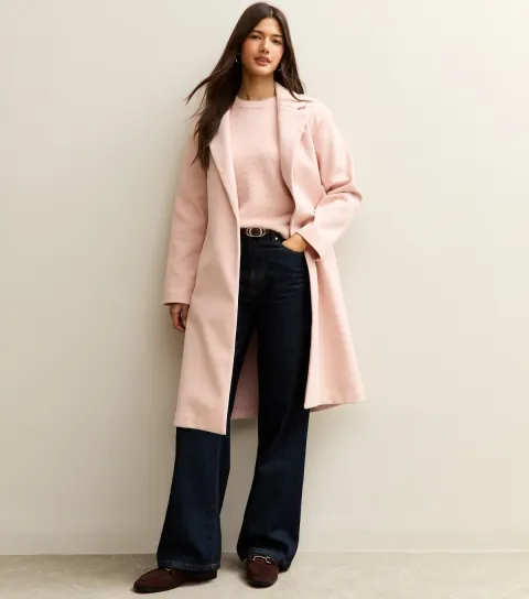 New Look Women's Pink Open Front Longline Coat