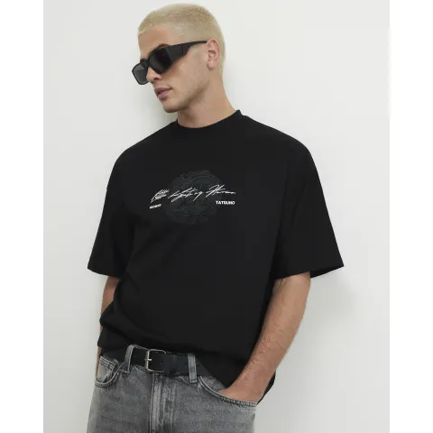 River Island Oversized Fit Cotton Tatsuno T-Shirt