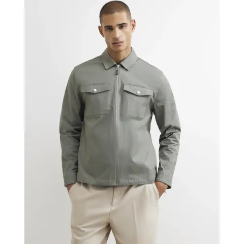 River Island Regular Fit Twill Collar Overshirt