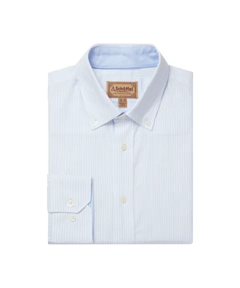 Schöffel Country Holt Soft Oxford Tailored Shirt - Pale Blue Stripe