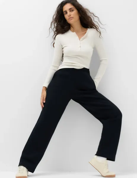 Marks & Spencer Pure Cotton Straight Leg Joggers Midnight Navy