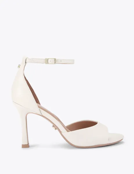 Carvela Ankle Strap Stiletto Heel Sandals Cream