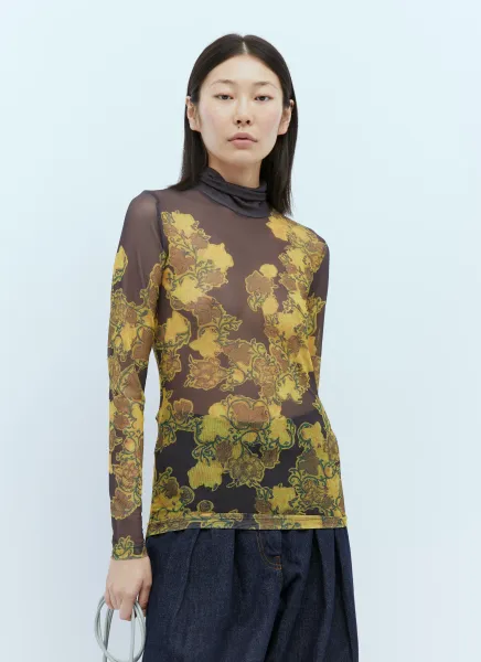 Mesh High Neck Top