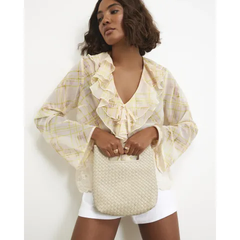 River Island Leather Woven Clutch Bag