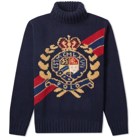Chunky Crest Roll Neck Knit