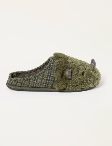 FatFace Dino Novelty Mule Slippers Green Mix
