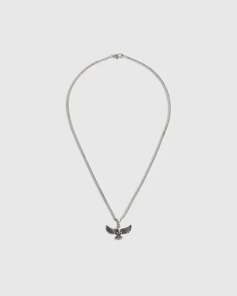 River Island Silver Eagle Necklace