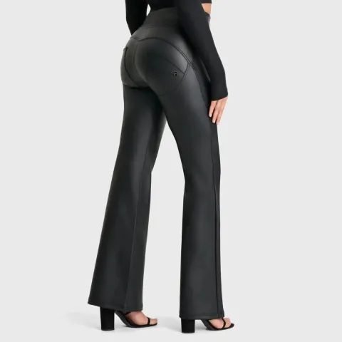 Freddy WRUP Faux Leather - Super High Waisted - Super Flare - Black