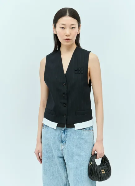 Single-Breasted Pinstripe Vest