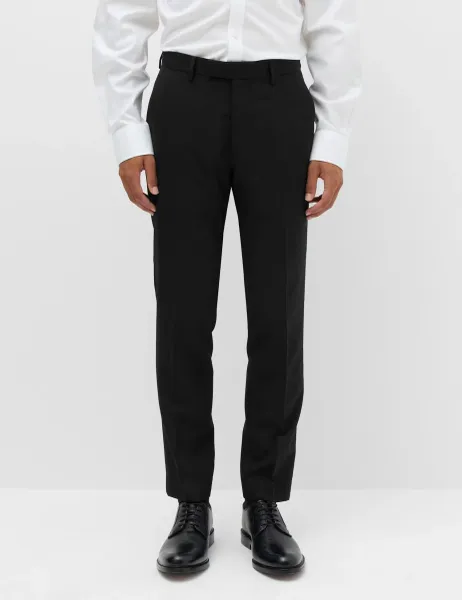 Marks & Spencer Tailored Fit Textured Suit Trousers Black
