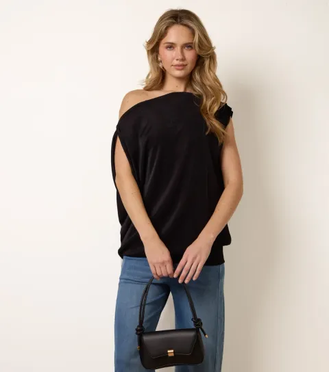 Women's Black Oversized Tunic Top