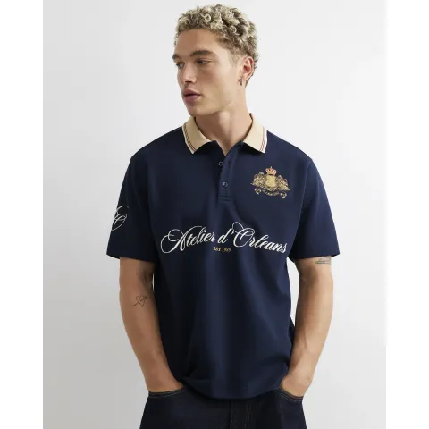 River Island Cotton Atelier Crest Polo Shirt