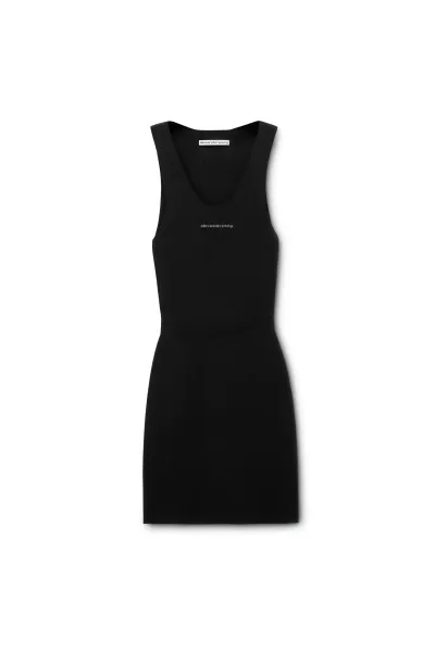 JACQUARD LOGO RACER MINI DRESS