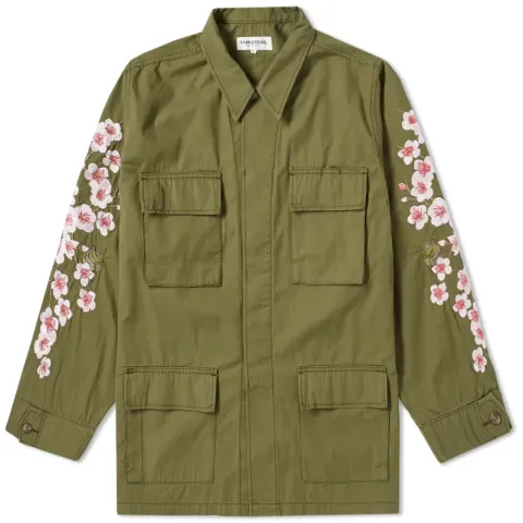 Black By Vanquish Sakura Embroidery Army Jacket