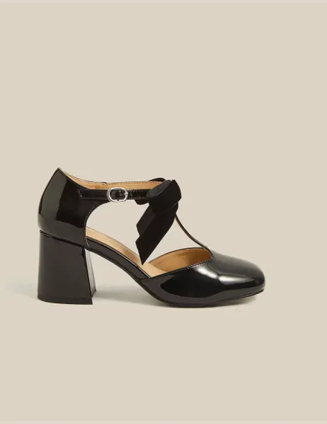 Monsoon Patent Bow Detail Mary Jane Shoes