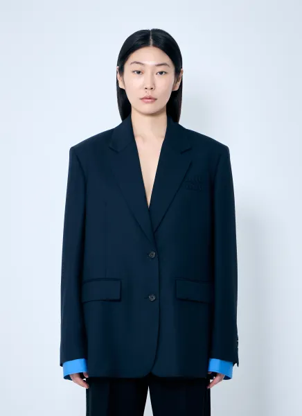 Single-Breasted Gabardine Blazer