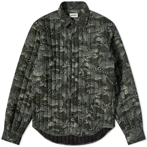 Printed Leopard Camo Quilted Shirt