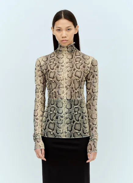 Printed Tulle Top