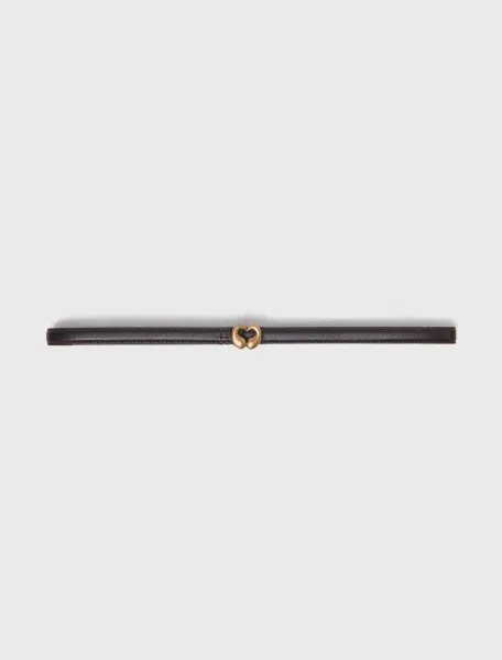 Slim leather belt