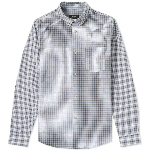 A.P.C. Button Down Mick Check Shirt