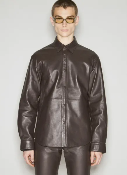 x Acne Studios Leather Overshirt