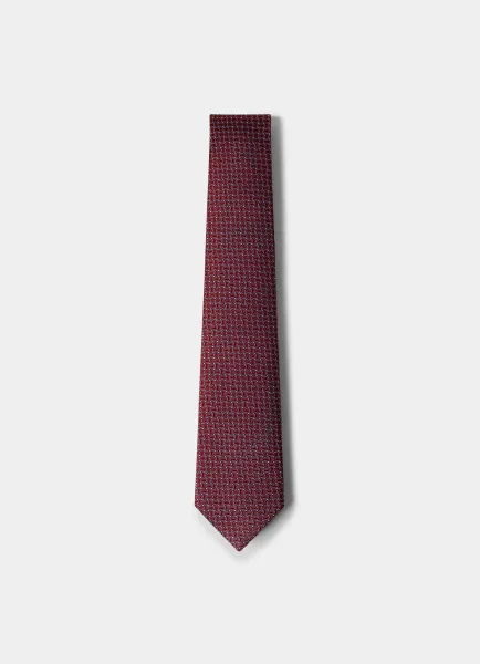 Silk Geometric Leaf Tie - Made in Italy