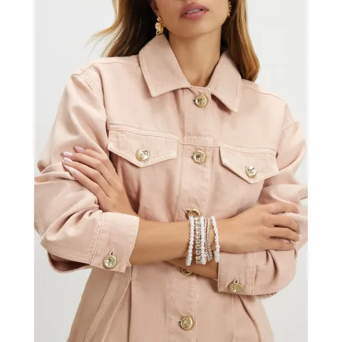River Island Crystal And Pearl Stretch Bracelet Pack