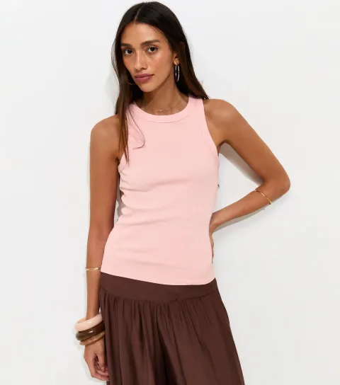New Look Women's Light Pink Racer Back Vest