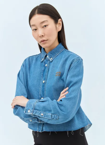 Logo Embroidery Denim Shirt