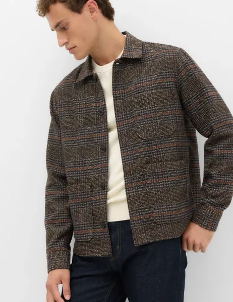 Marks & Spencer Checked Overshirt Brown